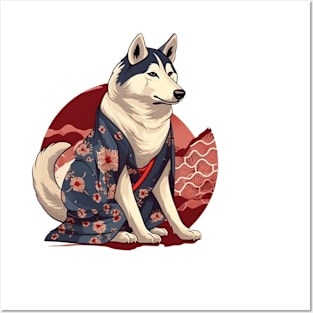 Samurai Husky Dog Posters and Art